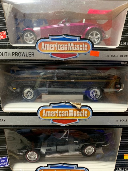 (6) American Muscle 1:18 Scale Diecast Cars