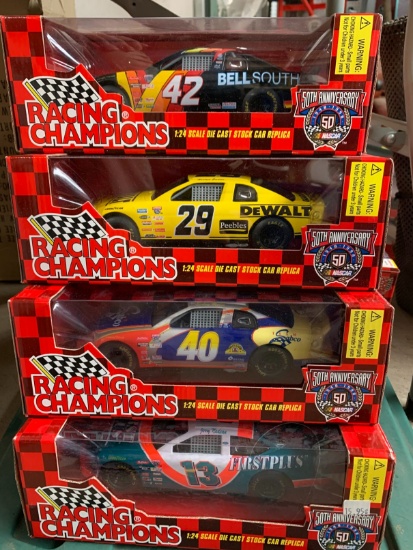 (10) Racing Champions 1:24 Scale Diecast Stock Car Replicas