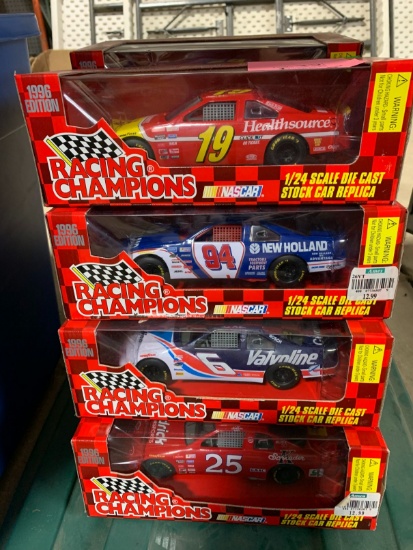 (8) Racing Champions 1:24 Scale Diecast Stock Car Replicas