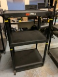 3-Tier Rolling Poly AV Cart