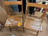 (2) Wood Folding Chairs