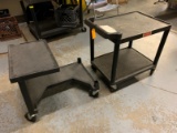 (2) Rolling Poly Utility Carts