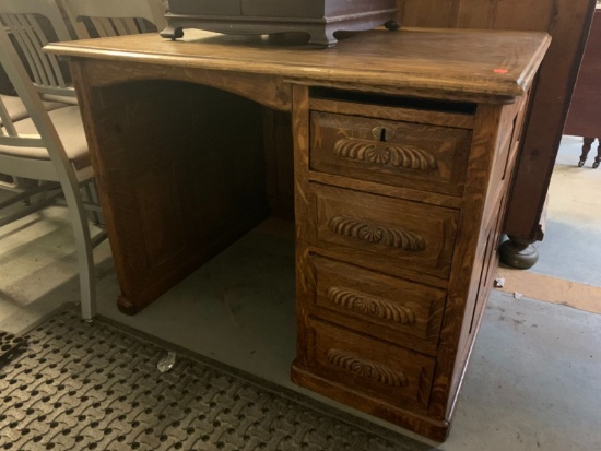 Oak Single-Bank Flattop Desk