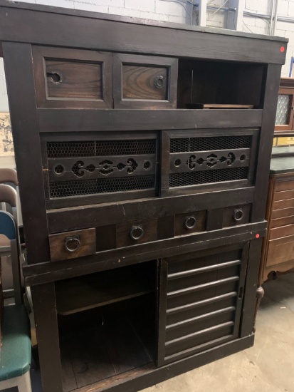 Asian 2-Part Storage Cabinet