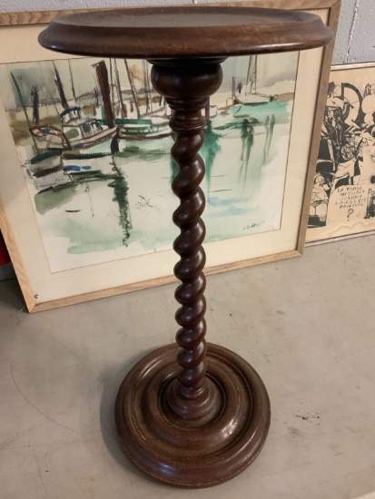 Mahogany Spiral Turned Fern Stand