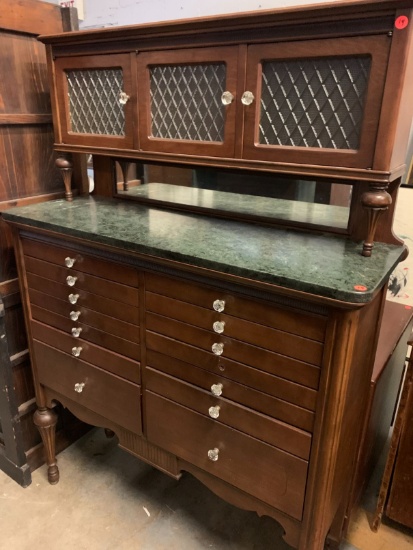 Mahogany Dental Cabinet w/ Marble Top