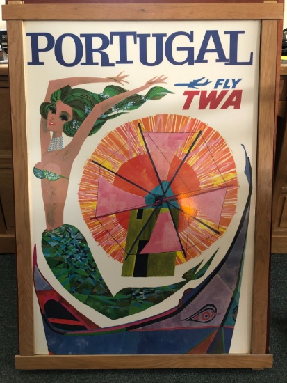 Vintage TWA "Portugal / Fly TWA" Travel Poster