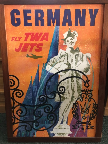 Vintage TWA "Germany / Fly TWA Jets" Travel Poster