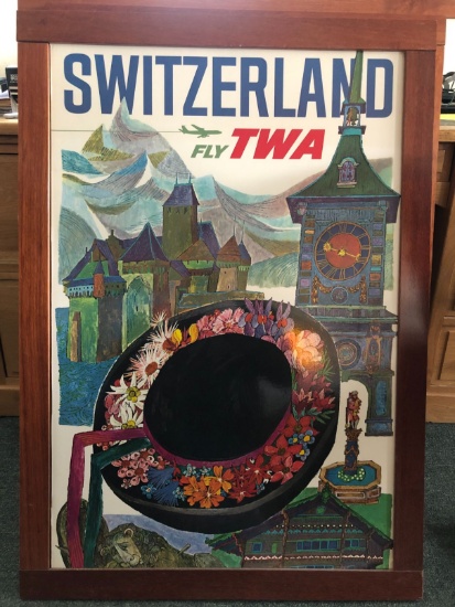 Vintage TWA "Switzerland / Fly TWA" Travel Poster