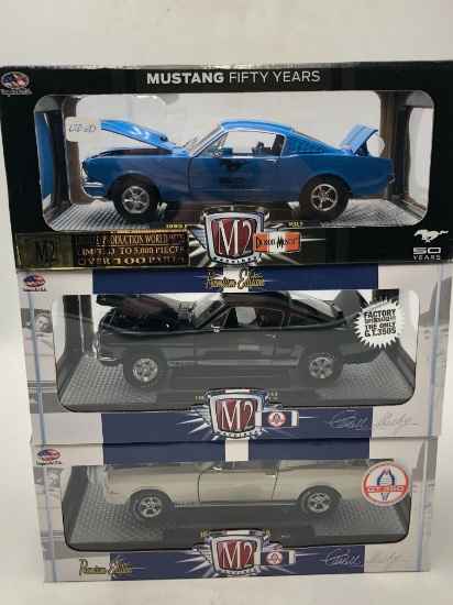 (3) Detroit Muscle 1:24 Scale Diecast Mustang Replicas