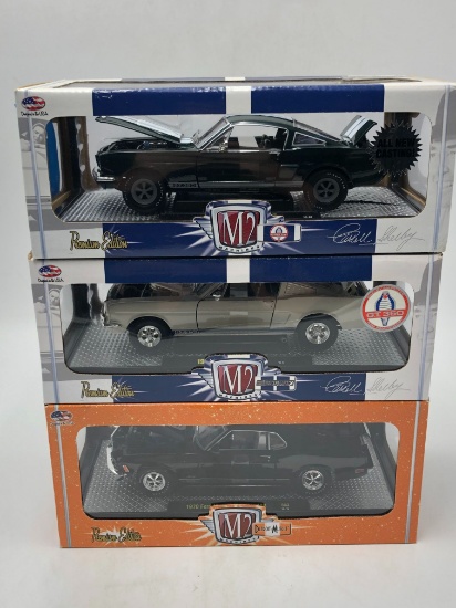 (3) Detroit Muscle 1:24 Scale Diecast Mustangs