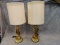 (2) Italian Style Spelter Figural Polychromed Lamps