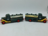 (7) Collectible Green Hess Trucks