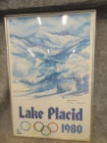 1980 Winter Olympics Lake Placid Signed Poster