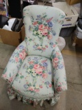 Floral Upholstered Sheraton Walnut Chair