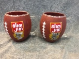 (2) Large Slim Jim Store Display Mugs