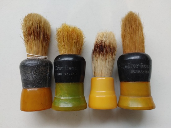 (4) Rubber and Bakelite Shaving Brushes