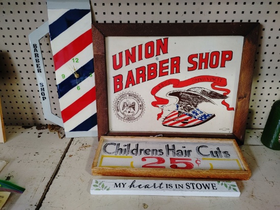 (4) Barber Shop Advertising Signs