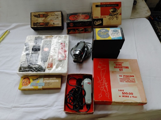 Vintage Hair Cutting Kits & Massage Instruments