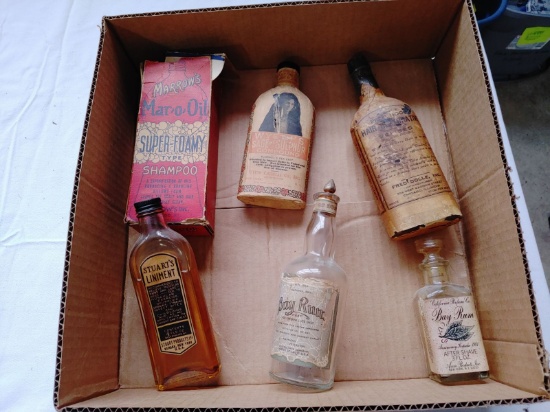 (6) Shaving and Apothocary Bottles