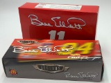 (2) Bill Elliott #94 & #11 Budweiser Racing / McDonalds Hot Wheels Dually w/ Trailer Diecast