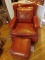 Vinyl Arm Chair w/ Ottoman