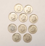 (10) 1964 Kennedy Half Dollars