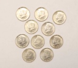 (10) 1964 Kennedy Half Dollars