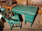 Four Drawer Painted Student Desk w/ Captain Style Chair