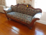 Victorian Upholstered Walnut Settee