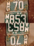 (3) 1952 New Hampshire License Plates