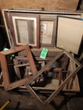 Antique Steamer Trunk w/ (10) Asst. Picture Frames