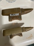 (2) Miniature Brass Anvils