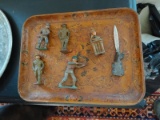 (5) Metal Toy Soldiers & (2) Trays