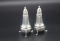 Pair of Crown Sterling Silver over glass Salt & Pepper Shakers