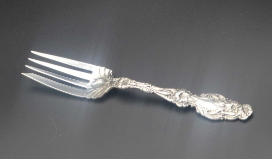 Gorham-Whiting Lily Pattern Sterling Silver Cold Meat Fork