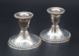 Pair of Rogers Weighted Sterling Silver Candle Sticks