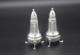 Pair of Crown Sterling Silver over glass Salt & Pepper Shakers