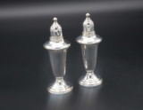 Pair of Empire Sterling Silver over glass Salt & Pepper Shakers