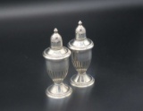 Pair of Sterling Silver over glass Salt & Pepper Shakers