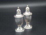 Pair of Sterling Silver over glass Salt & Pepper Shakers