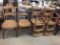 Set of (6) Caned Seat Butterprint Carved Chairs