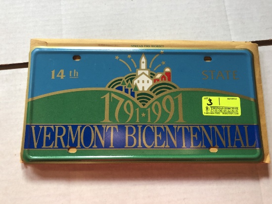 (2) Bicentennial VT License Plates and (1) Regular