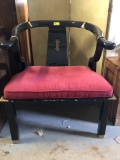 Chinese Black Lacquered Oversize Throne Chair
