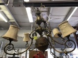 Brass And Copper 4-Arm Electrified Chandelier