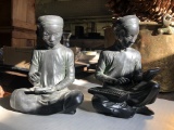 Pair Metal Bookends Chinese Scholars Using Abaci