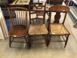 (3) 19th C Antique Chairs
