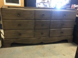 Hardwood Green Painted 9-Drawer Cabinet