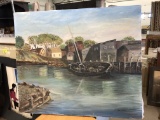 Oil on Canvas sgnd Eastland Ship at Low Tide
