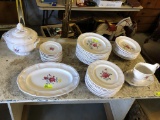 French Hand Painted Faience Mutton Dinner Service